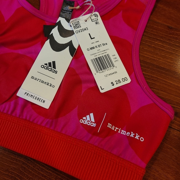 Adidas Marimekko Girls Pink Sports Bra Large - Picture 3 of 5